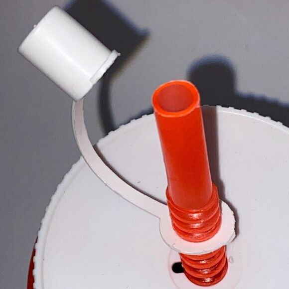 Taco Bell Multicolor 1990's Water Plastic Bottle with Foam Insulation and Straw - Picture 5 of 9